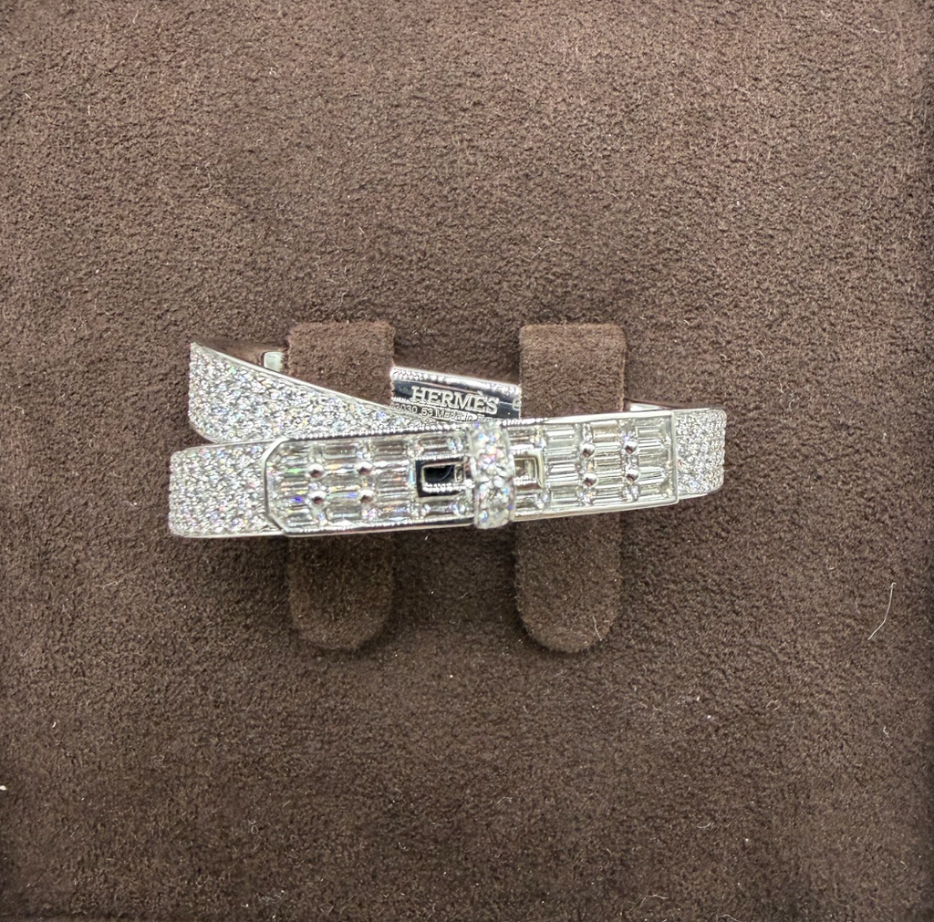 Hermès Kelly Gavroche double ring white gold