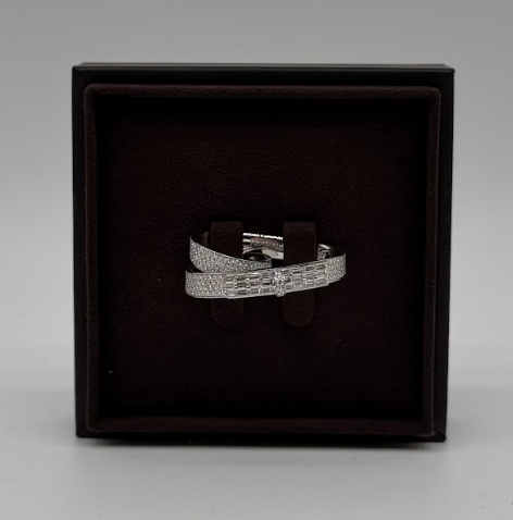 Hermès Kelly Gavroche double ring white gold