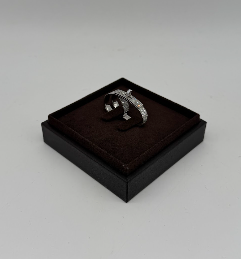 Hermès Kelly Gavroche double ring white gold